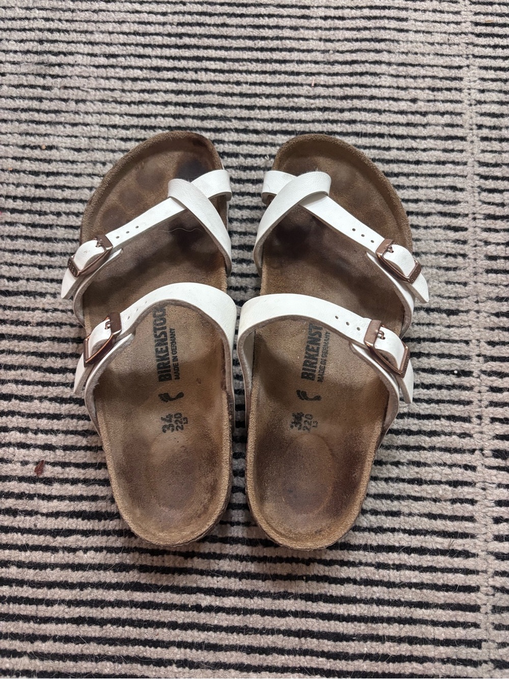 Birkenstock Women’s White Two-Strap Sandals